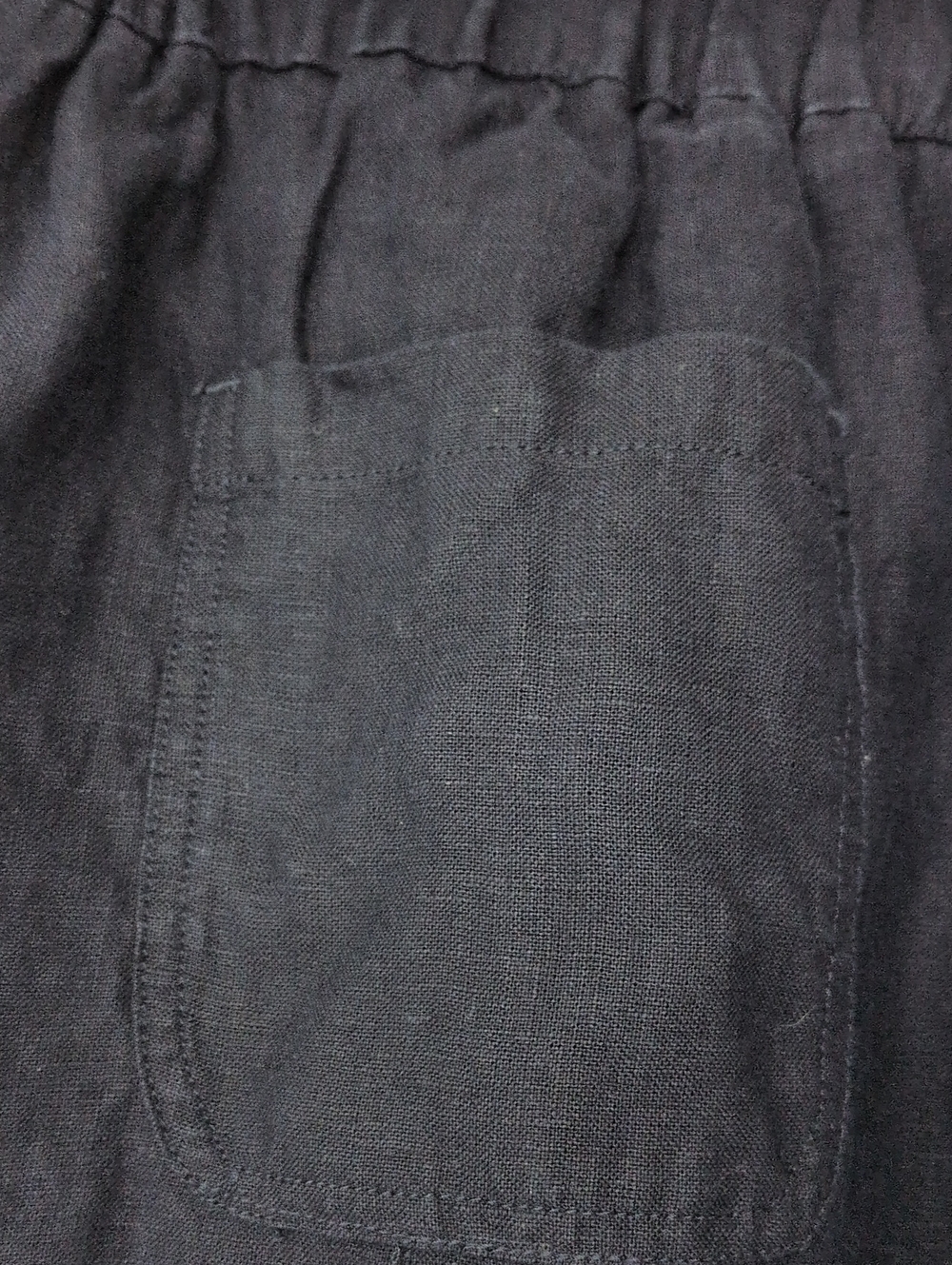 Quince Linen Pants Navy Blue Women's Medium Elastic Waist And Pockets - Picture 4 of 10